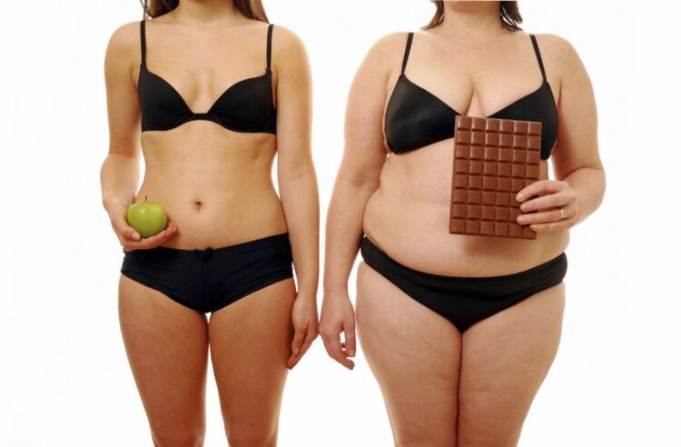 debela in suha ženska po izgubi teže v enem mesecu